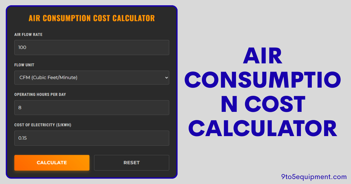 Air Consumption Cost Calculator
