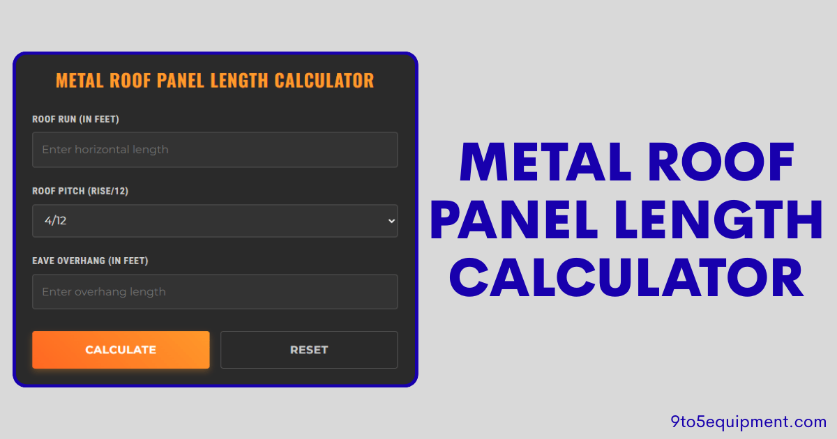 Metal Roof Panel Length Calculator