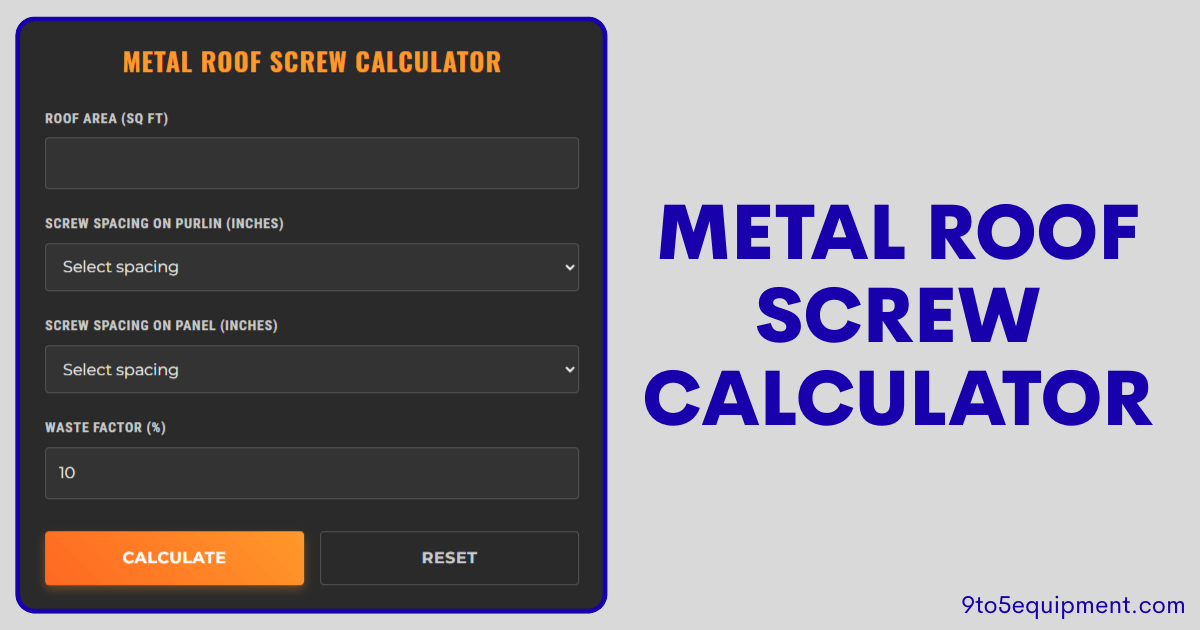 Metal Roof Screw Calculator