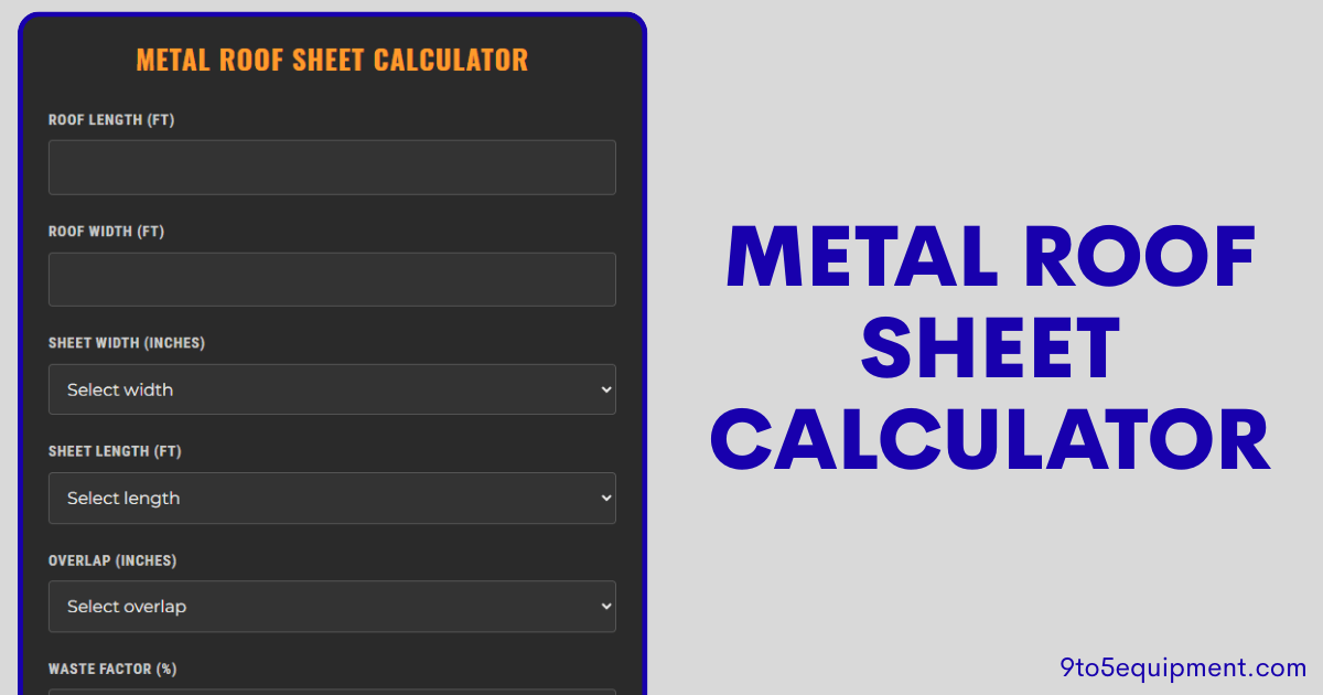Metal Roof Sheet Calculator