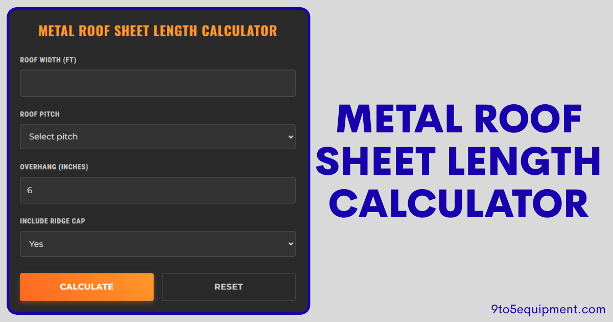 Metal Roof Sheet Length Calculator