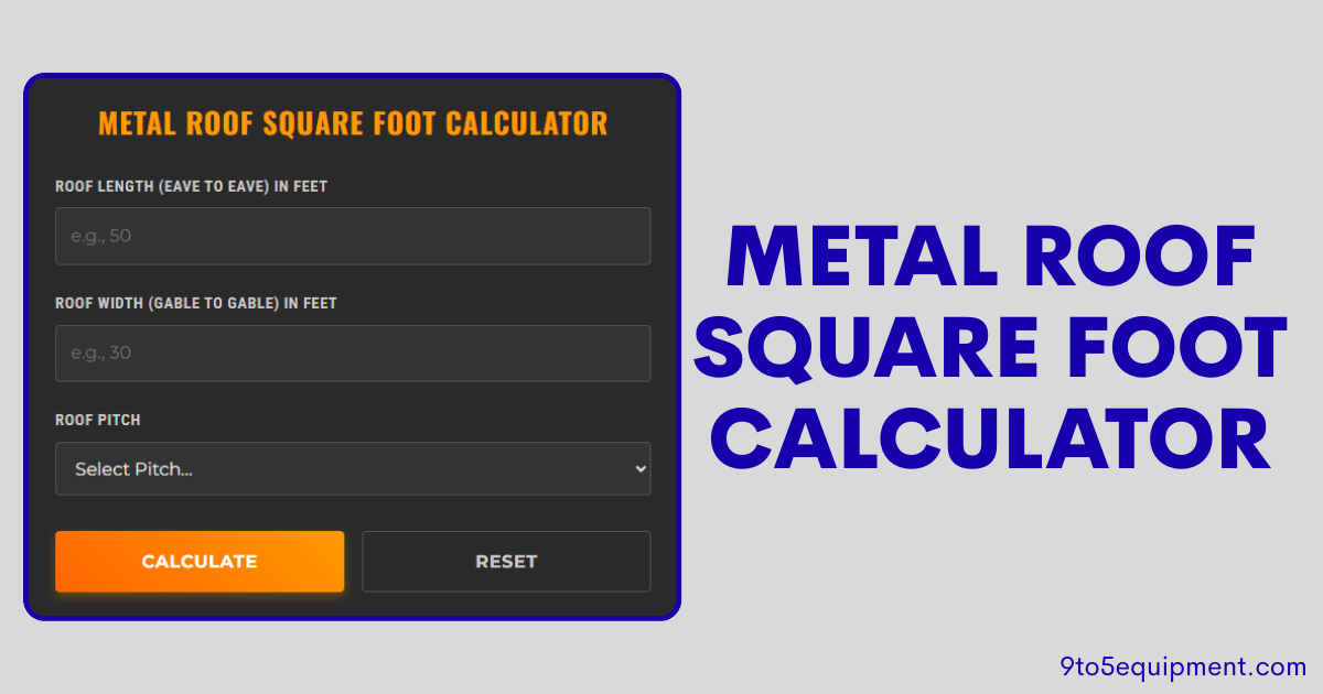 Metal Roof Square Foot Calculator
