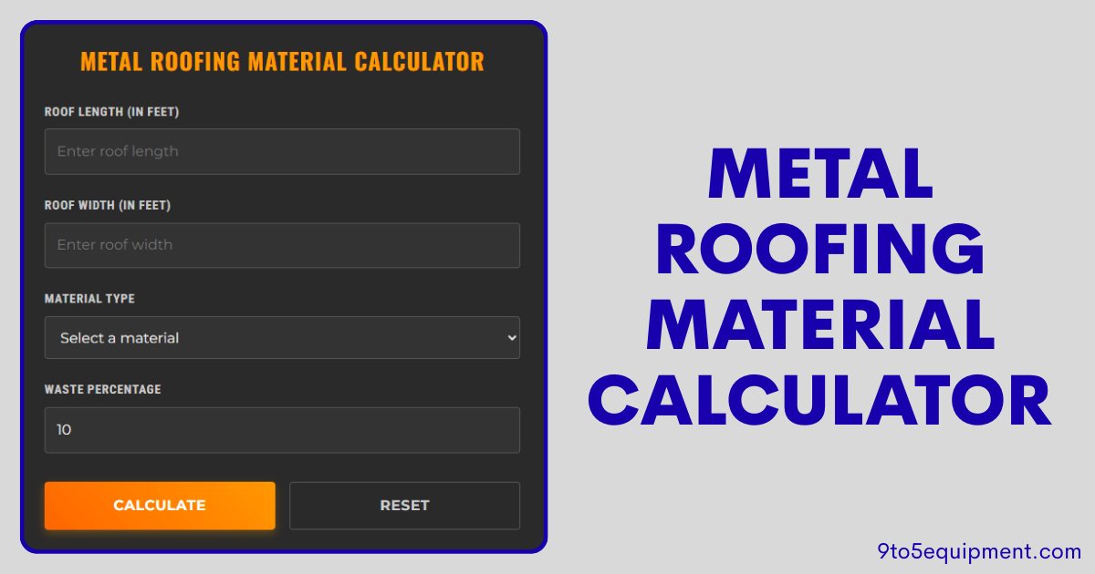 Metal Roofing Material Calculator