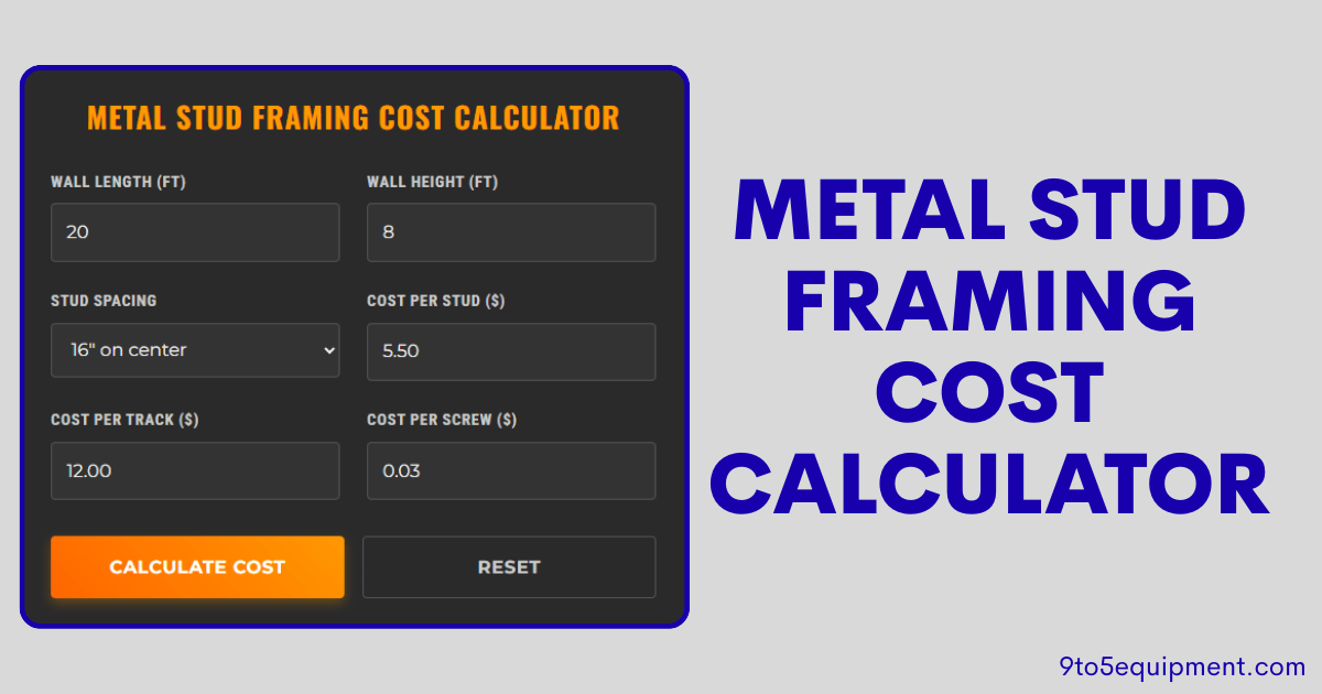 Metal Stud Framing Cost Calculator