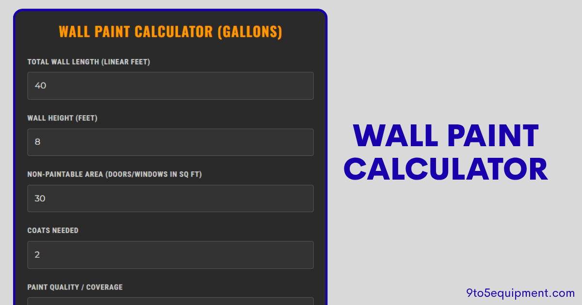 Wall Paint Calculator