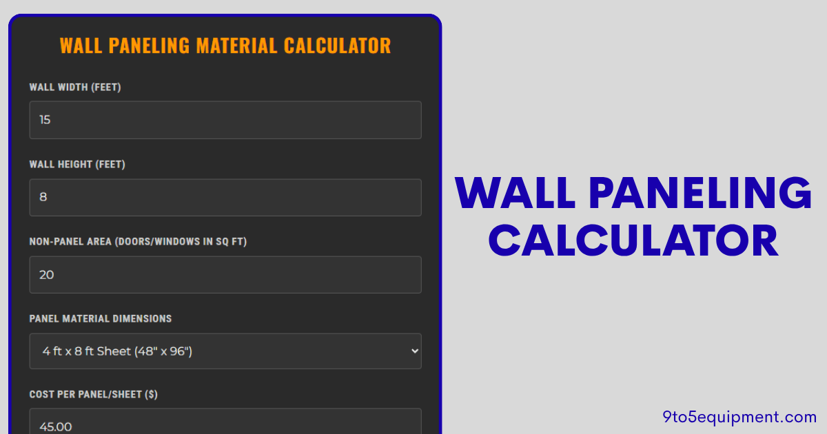Wall Paneling Calculator
