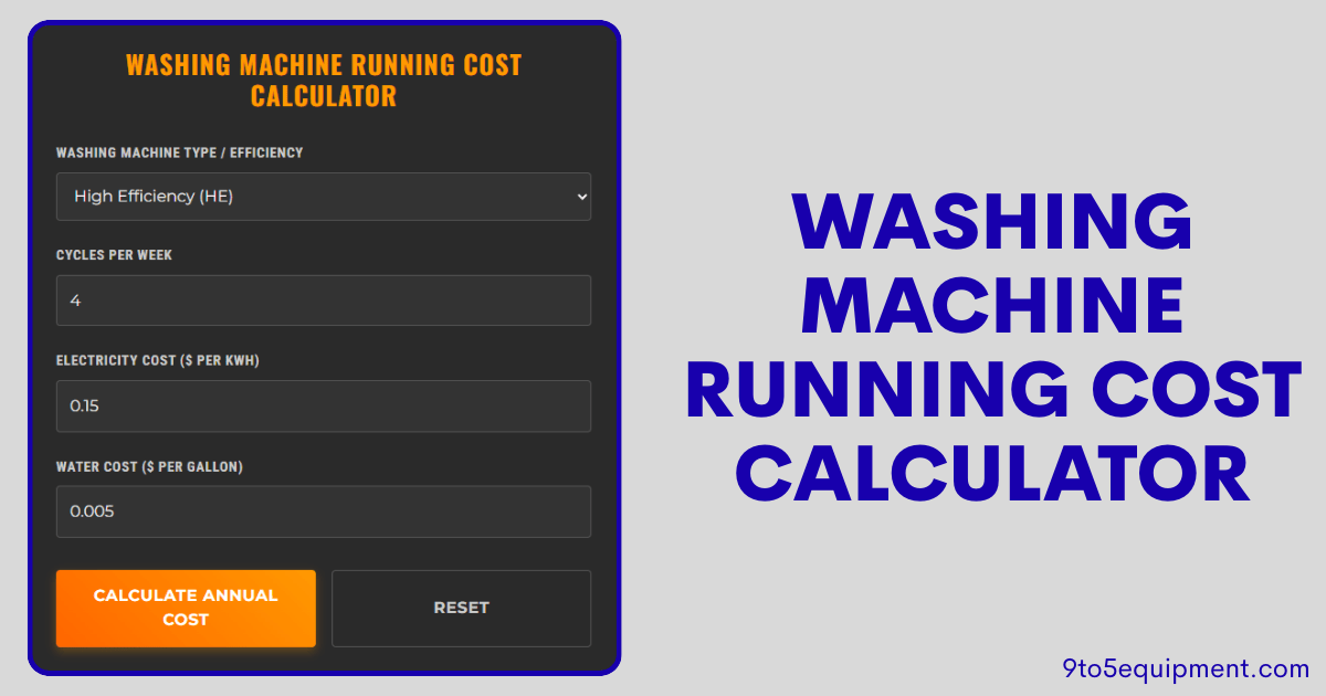 Washing Machine Running Cost Calculator