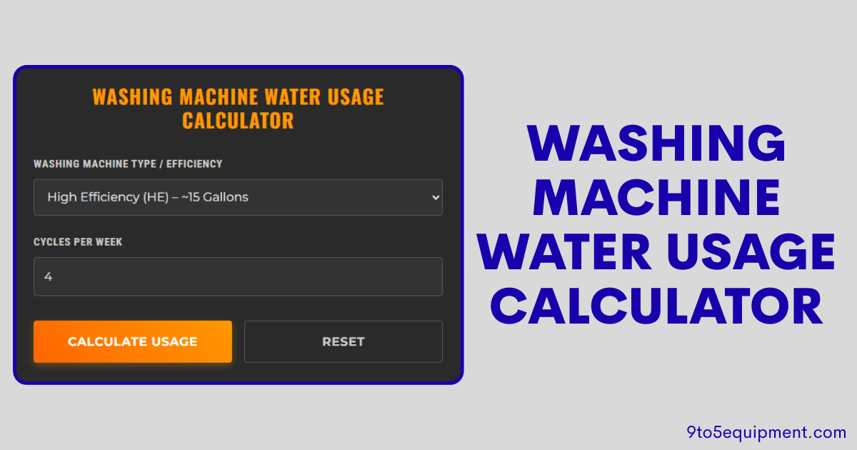 Washing Machine Water Usage Calculator