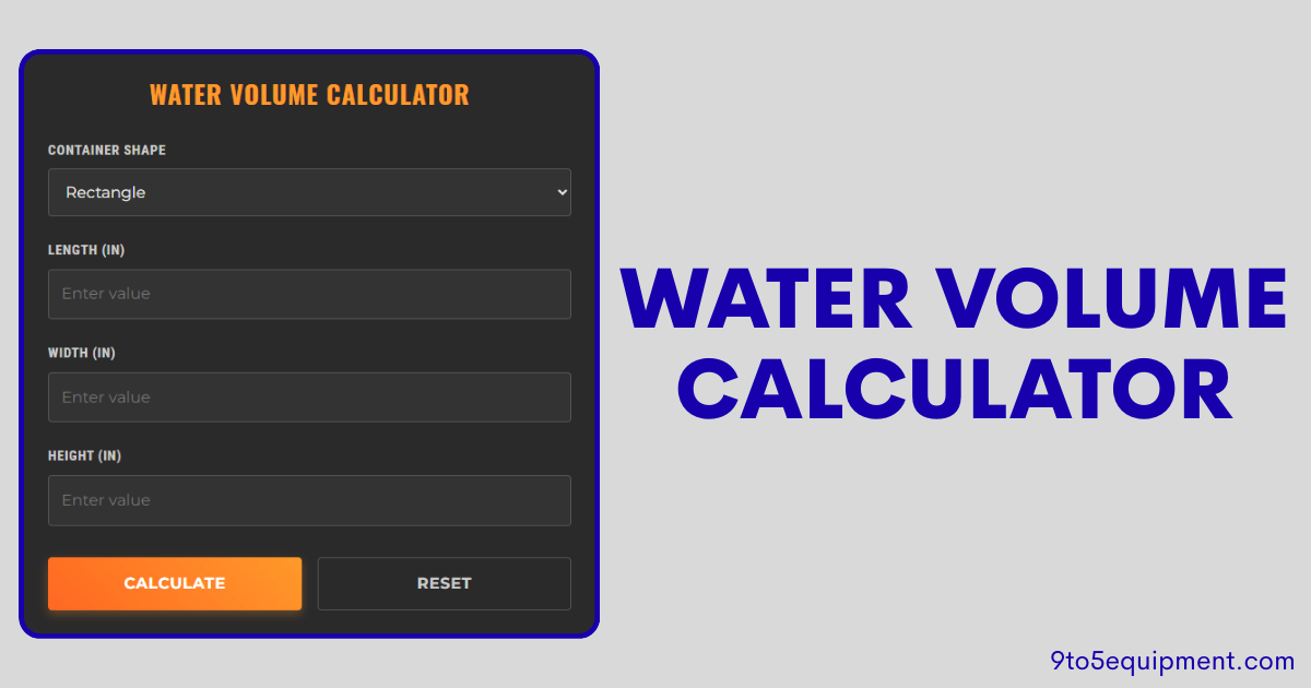 Water Volume Calculator