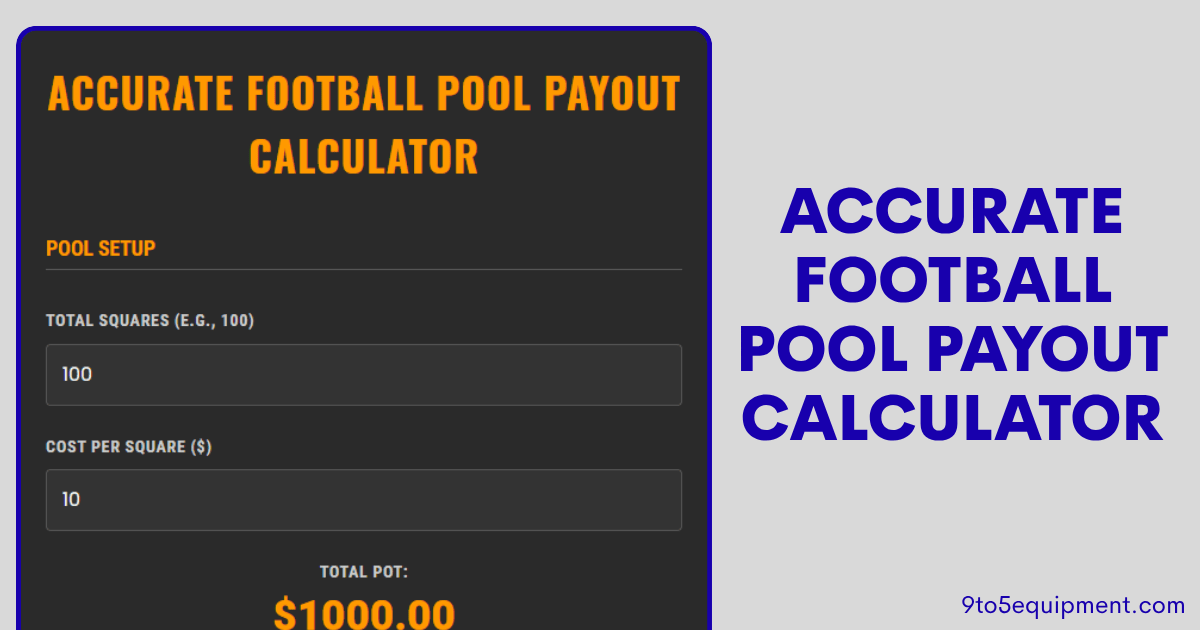 Accurate Football Pool Payout Calculator