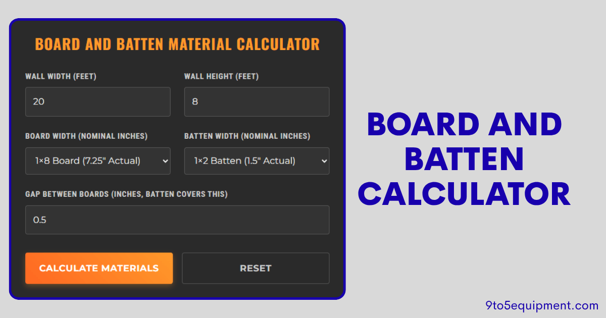 Board and Batten Calculator