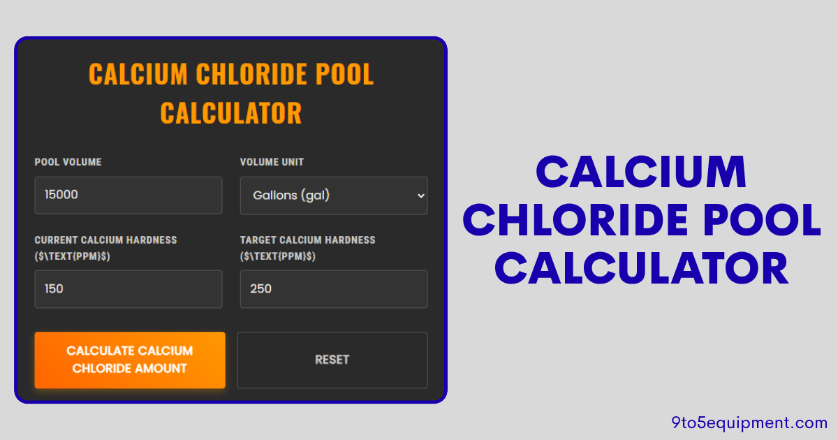 Calcium Chloride Pool Calculator