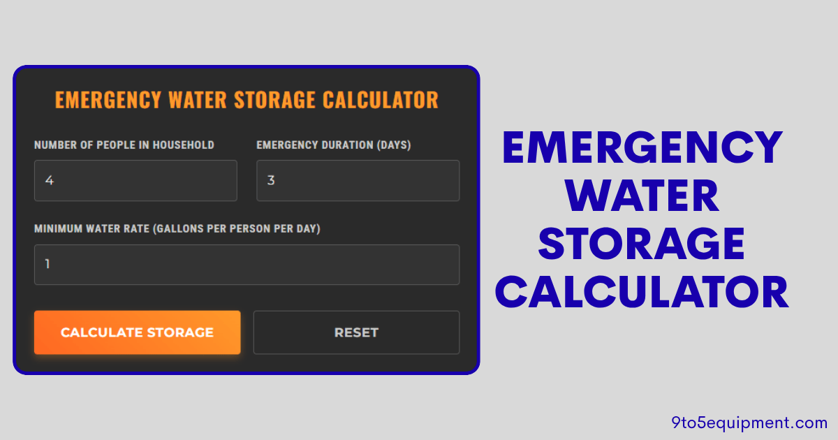 Emergency Water Storage Calculator