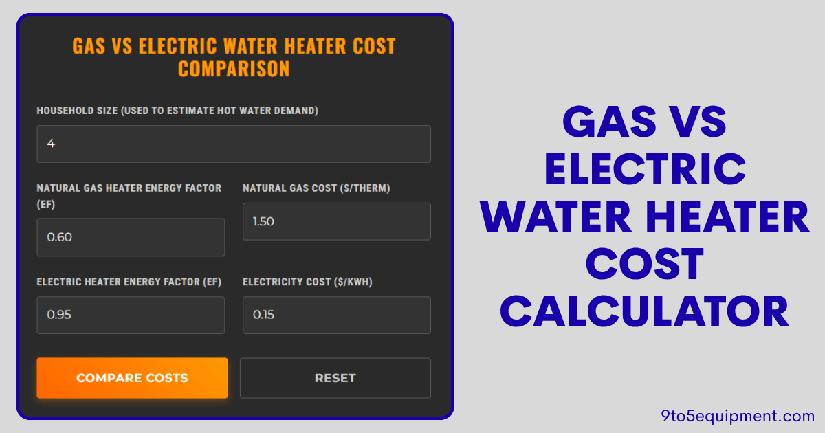 Gas vs Electric Water Heater Cost Calculator