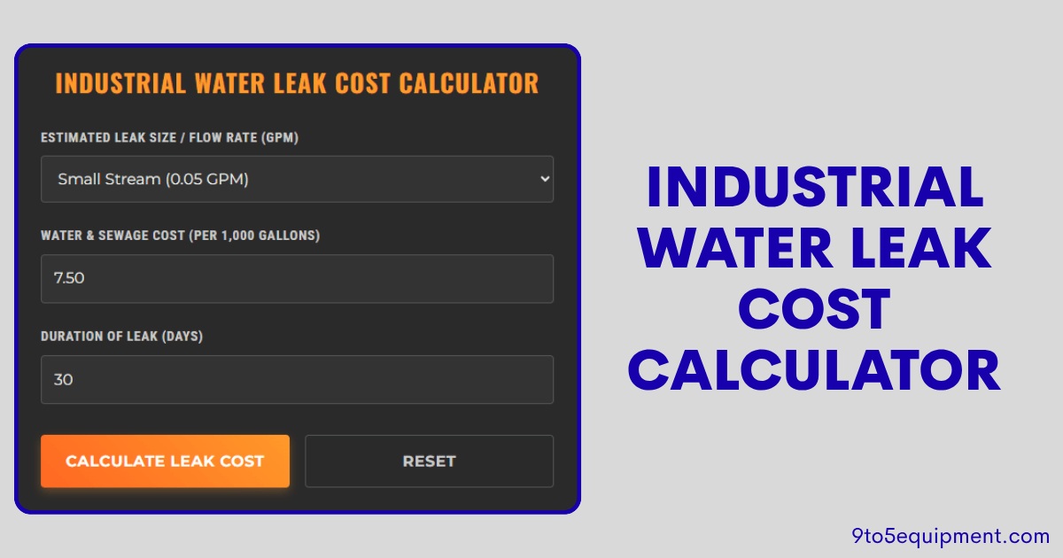 Industrial Water Leak Cost Calculator