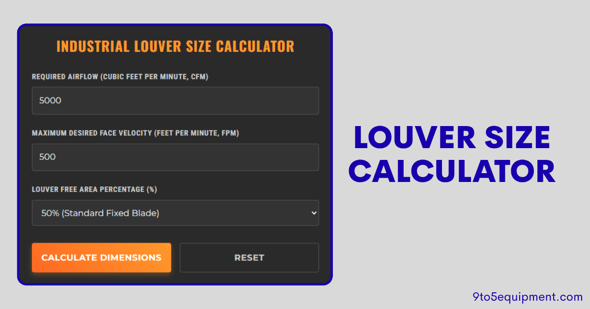 Louver Size Calculator