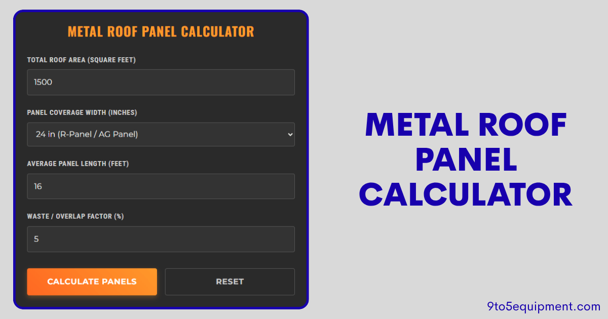 Metal Roof Panel Calculator