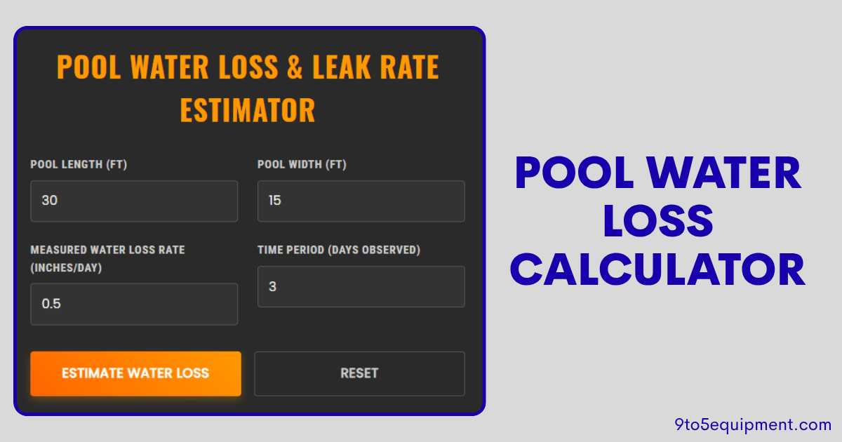 Pool Water Loss Calculator