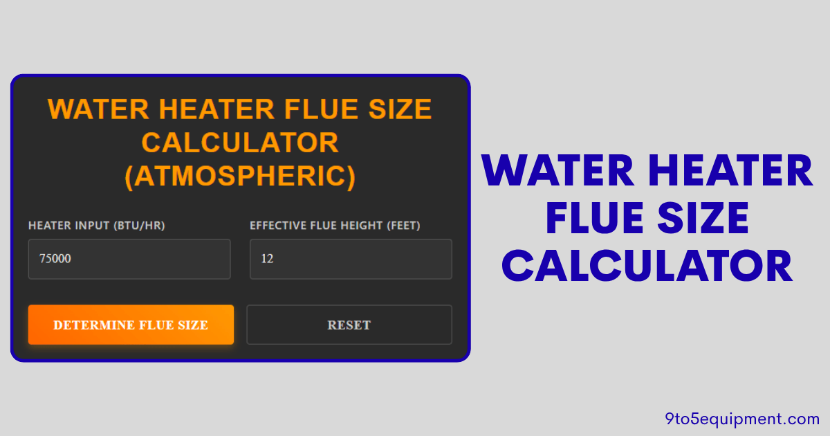 Water Heater Flue Size Calculator
