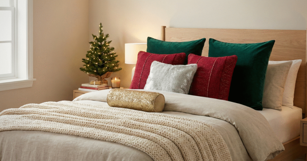 Cozy Cushions In Christmas Colors