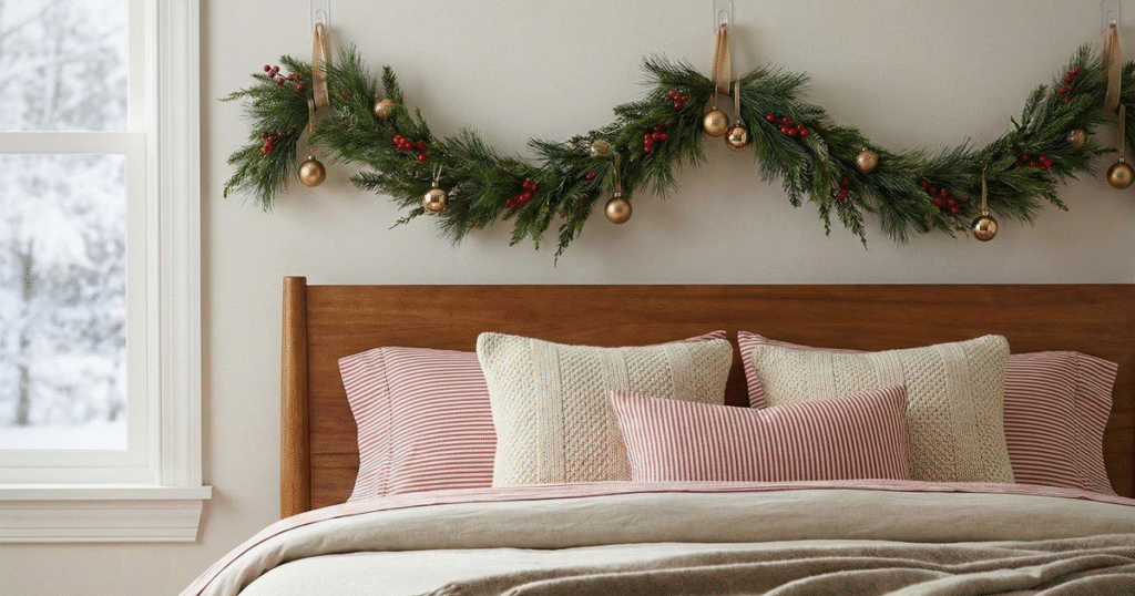 DIY Garland Along The Headboard Or Wall