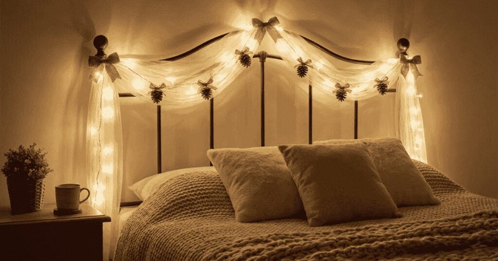 Fairy Light Headboard Glow