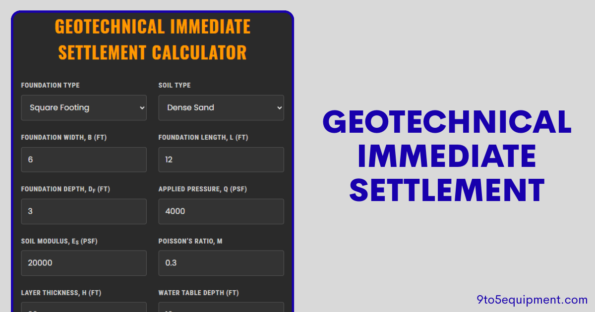 Geotechnical Immediate Settlement