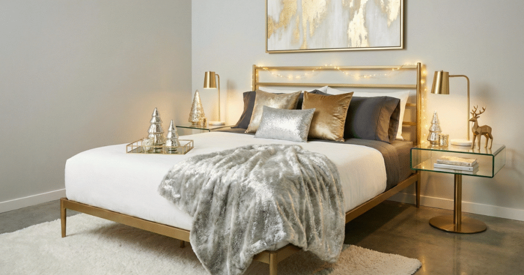 Glam & Modern Festive Bedroom Makeover