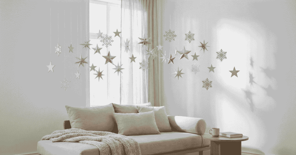 Hanging Star And Snowflake Decorations