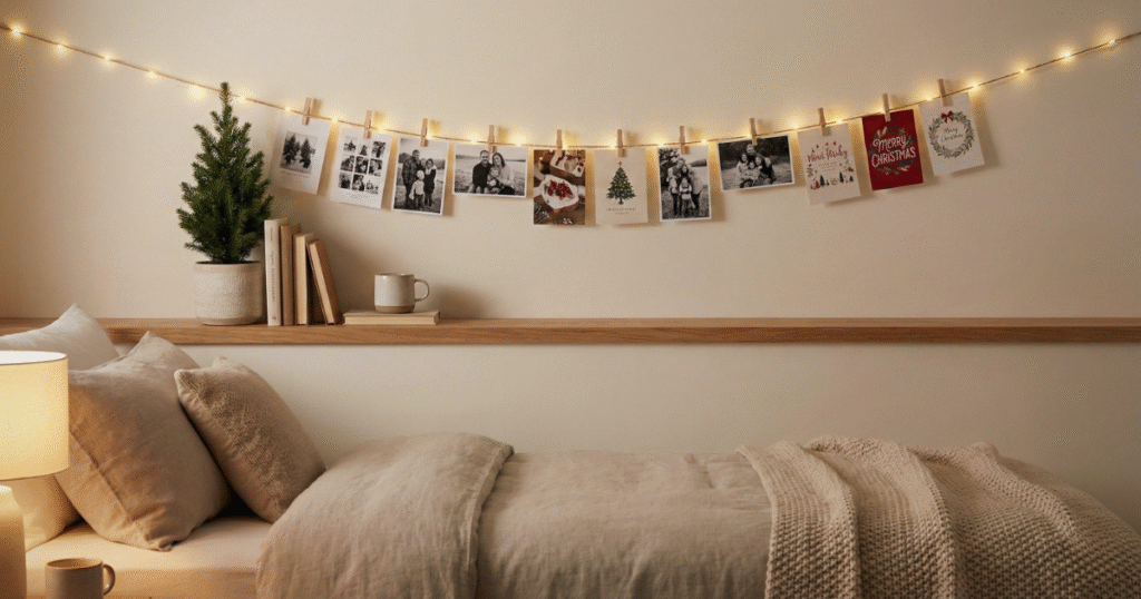 Holiday Themed Photo String With Clips And Lights