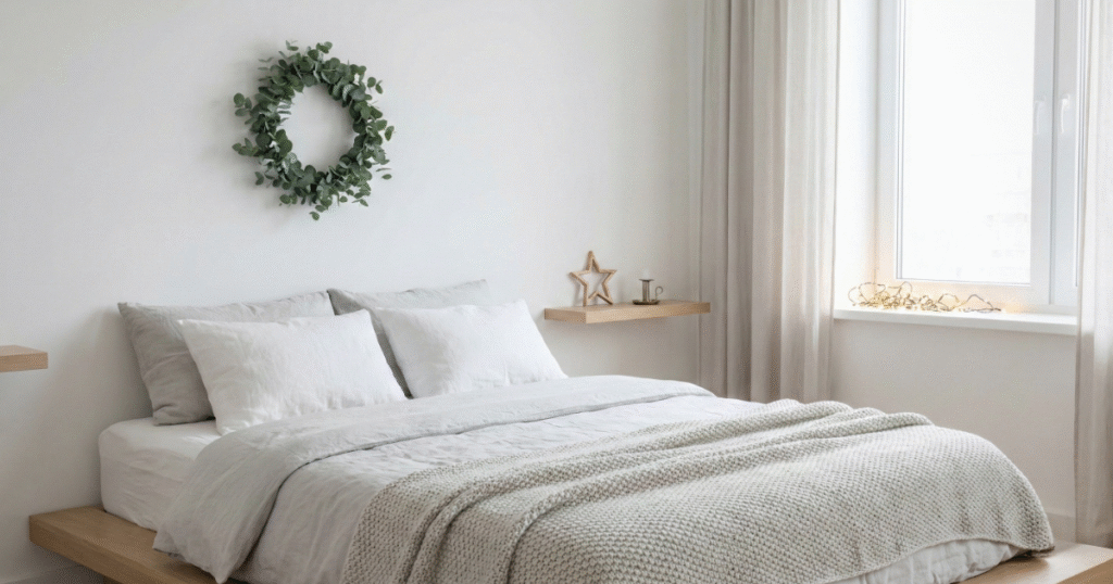 Minimalist Scandinavian Christmas Bedroom