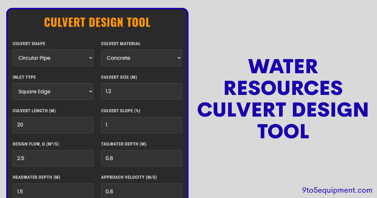 Water Resources Culvert Design Tool