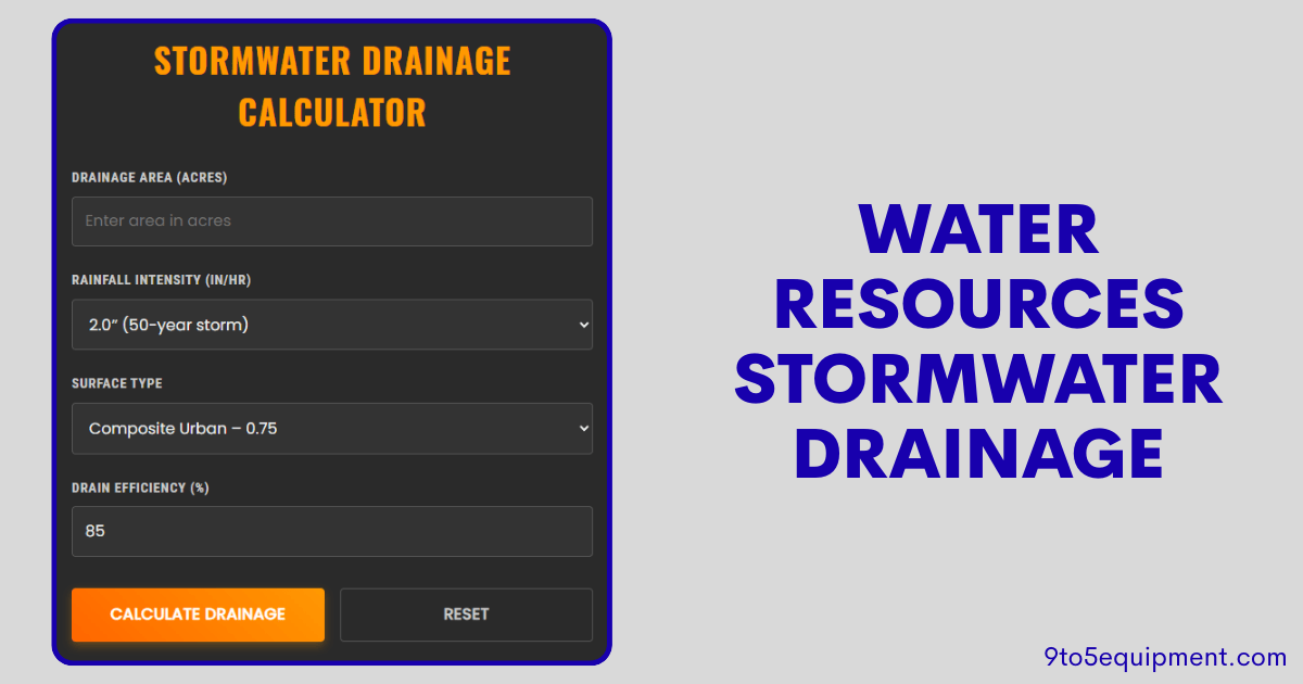Water Resources Stormwater Drainage