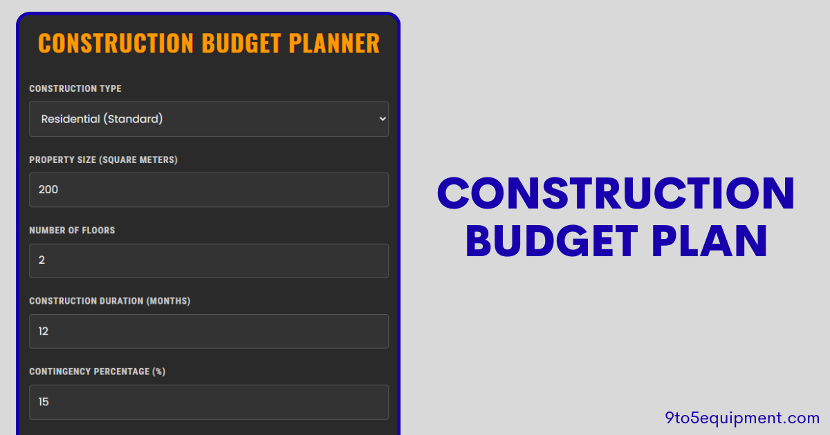 Construction Budget Plan