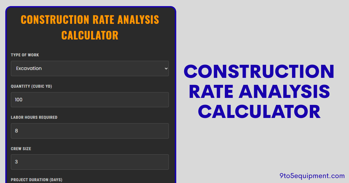 Construction Rate Analysis Calculator