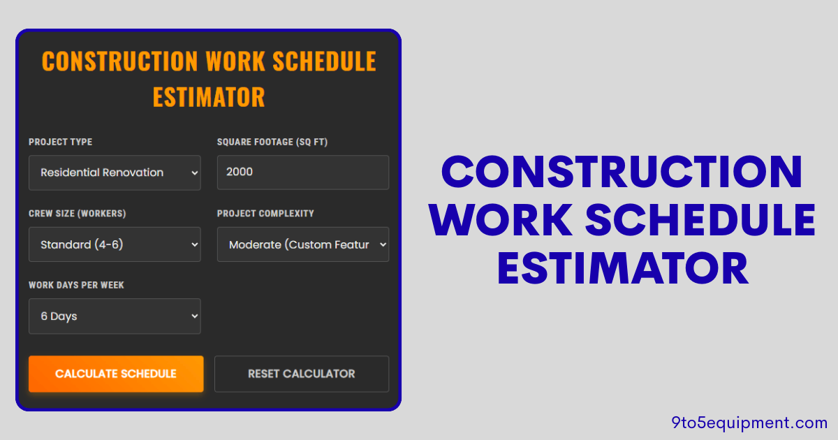Construction Work Schedule Estimator
