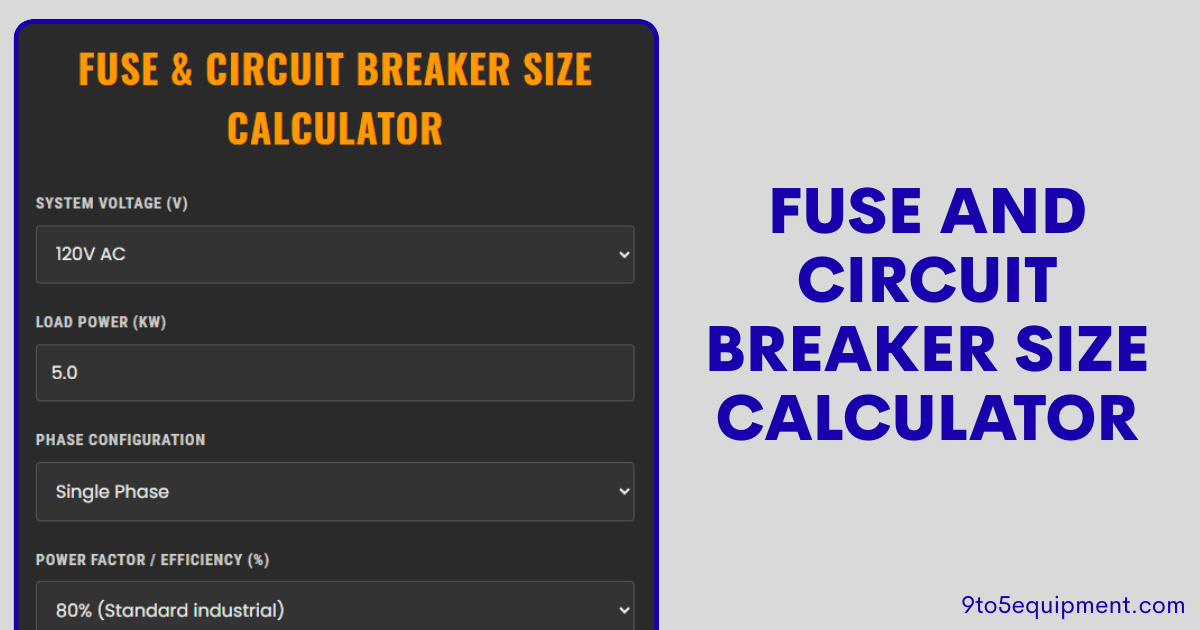 Fuse And Circuit Breaker Size Calculator