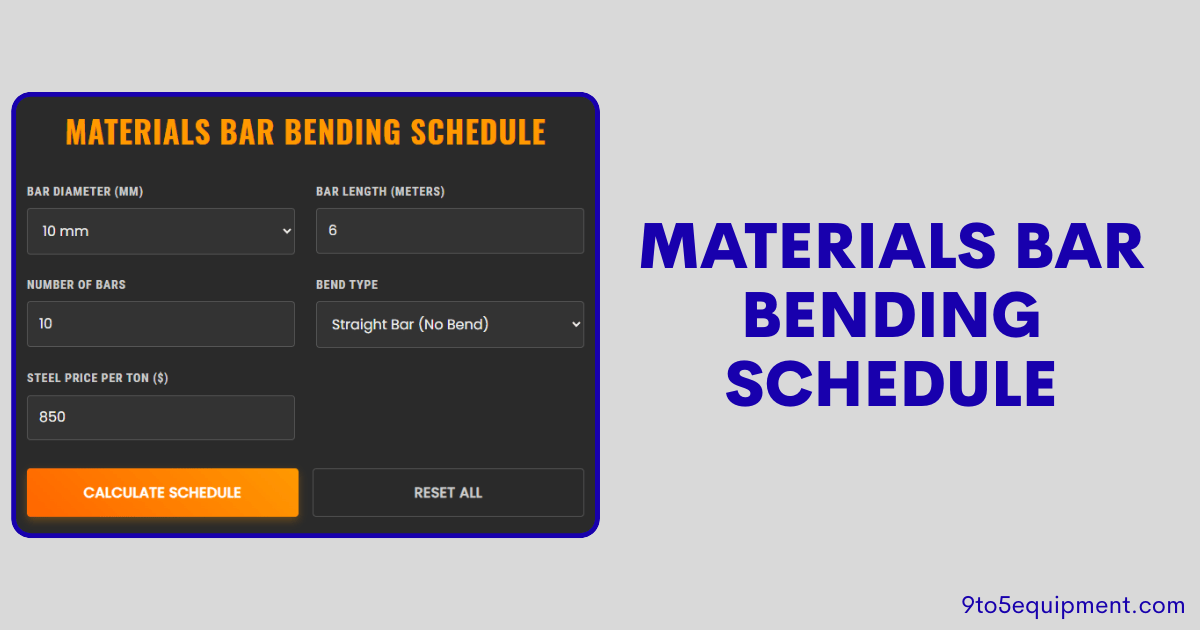 Materials Bar Bending Schedule
