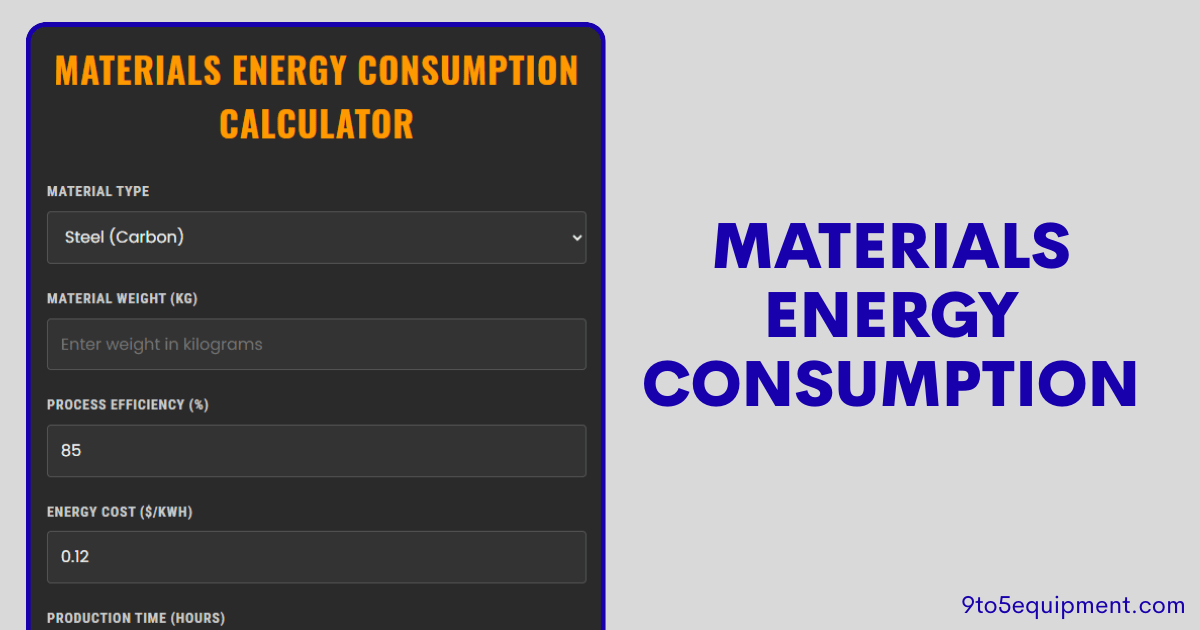 Materials Energy Consumption