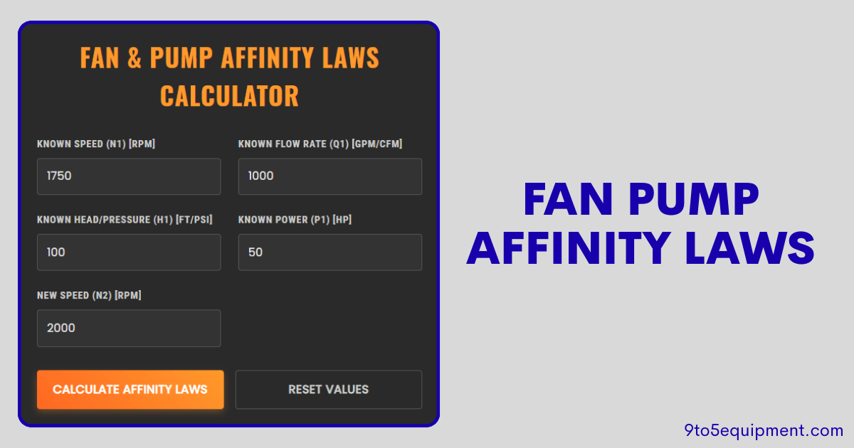 Fan Pump Affinity Laws