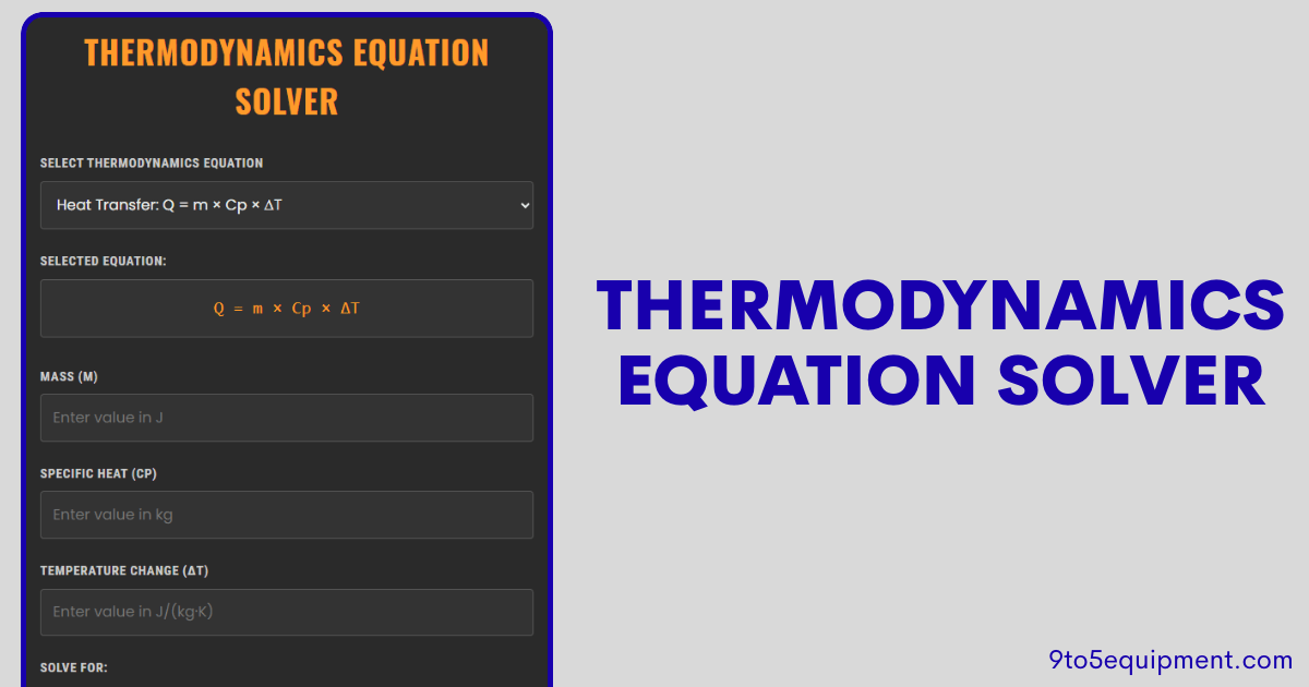 Thermodynamics Equation Solver